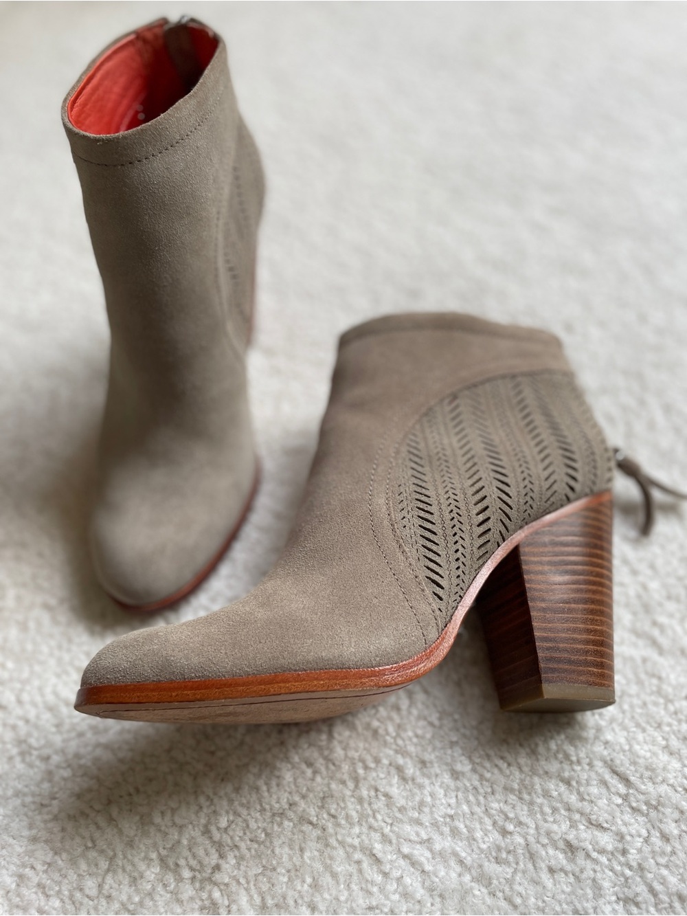 Coach Honey Suede Ankle Booties - Taupe - Picture 2 of 7